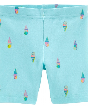 Moda Infantil Feminino - Shorts de Malha de Sorvete