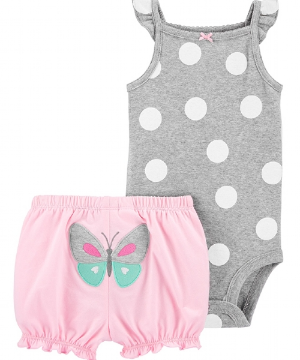 Moda Infantil Feminino - Conjunto Body com Shorts de Babado